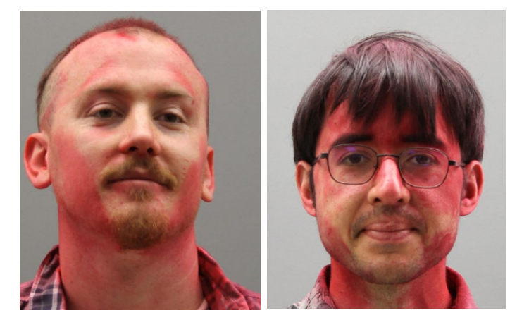 Mugshots of Donald Zepeda and Jackson Green, the activists sentenced for vandalizing the U.S. Constitution.