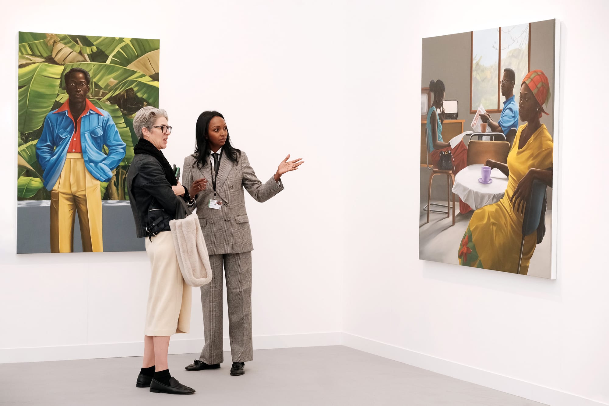 Peter Uka's exhibition at Mariane Ibrahim, Frieze London 2024.